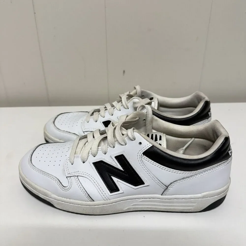 New Balance 480 White Black Leather Low BB480LBK Sneaker Men 9.5 Women 11 GUC*